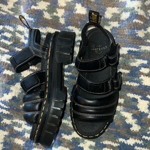 Doc marten platform velcro sandals